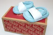 NEW Vans Toddler La Costa Slide Sandals - Size 2 td - Marble Blue/White