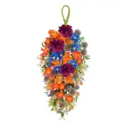 21.7’’Artificial Daisy Hydrangea Hanging Flowers Basket Faux Plant Colorful