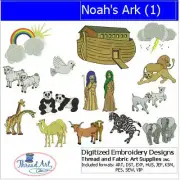 Embroidery Design Set - Noah's Ark(1) - 14 Designs - 9 Formats - USB Stick