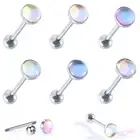 6PCS 14G Tongue Rings Stainless Steel Straight Tongue Barbell Tongue Piercing...