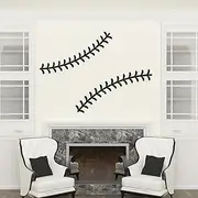Baseball Stitches Wall Stickers Removable Decor for Bedroom Game Room Sports Area – Sports Themed DIY Art Decals for Wall Decor