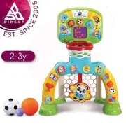 VTech 3-in-1 Sports Centre For Baby Football Net & Basketball Hoop Sounds 2-3yrs