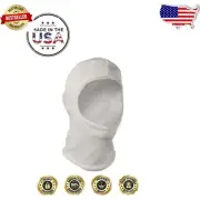 Short Style White Nomex Hood with Large Opening - High Heat FR Protection