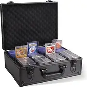 Toploader Storage Box for 3" x 4" 35pt Rigid Card, Trading and Sports Card Hard Case Holds 600+ Toploaders, 38 * 27 * 14Cm Black