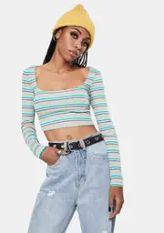 [Dolls Kill] Technicolor Adea Crop Top