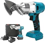 Industrial Brushless Electric Shears – 21V Cordless Metal Cutter with 2 Batteries, 180Nm Torque & 360° Rotating Head, Cuts Steel, Leather, Carpets & More with Precision & Power