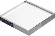 Clear Acrylic Display Block， Clear Pedestal Stand Riser Solid Base Strong Hardness Smooth Surface for Store Gallery Souvenirs Trophies(100 x 100 x 20mm)