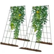 Cucumber Trellis 2 Pack, Foldable A-Frame Garden Trellis 39.4" H Steel Green