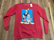 Disney Sweater, Women's Size XXL, Pink, Mickey Mouse, Donald Duck, Goofy NWT