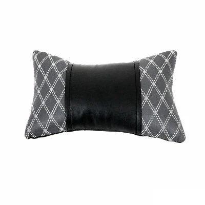 1x Car Seat Neck Pillow Head Shoulder Rest Pad Fabric PU Leather Grey and Black (for: Kia)