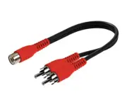 Steren 6in RCA Plug to 2-RCA Jack Y Audio Patch Cord Red