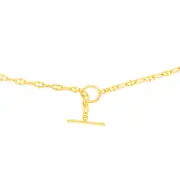 Sterling Silver Gold Plated Fancy Link T Bar Clasp 45cm Chain