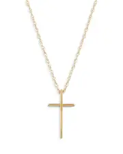 Bloomingdale's Fine Collection Children's Polished Cross Pendant Necklace in 14K Yellow Gold, 14