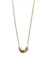 Argento Vivo 18K Gold Plated Sterling Silver Cubic Zirconia Teardrop Duo Necklace, 18