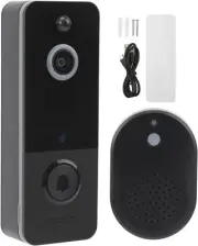 Smart Video Doorbell Camera 1080P HD Wireless 2-Way Intercom, Black