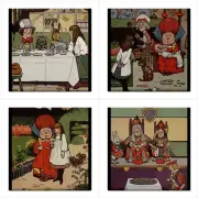 Alice In Wonderland Ceramic Tile Set of 4 Gordon Robinson Art Backsplash Tiles