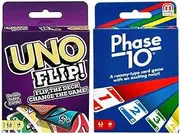 Mattel Flip and Phase 10 Card Game, Combo Pack of 2