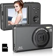 Twylyte Digital Camera,56MP FHD 1080P with 16X Digital Zoom & Anti-Shake, 2.8" Screen Compact Point and Shoot Camera for Kids Teens Beginners, Includes 32GB SD Card, Portable for Travel Photography