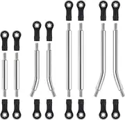 8Pcs TRX4M Upgrades 155mm Wheelbase Steel Bent Link Rod Set Linkages Pro-Links for 1/18 RC Crawler Car