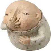 Catzon 16cm Height Child Holding Nose Sculpture - Primitive Kitschy Figurine Bathroom Decor