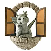 Resin Dinosaur Climbs the Window Garden Decoration Statue Outdoor Creative Crafts