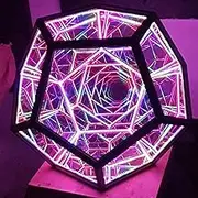 Infinite Dodecahedron Art Light, Adjustable Color Spiral Space Light USB Powered LED Night Lights Party Atmosphere Lamp for Home Desktop Furniture Decor