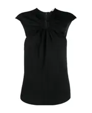 Stella McCartney Ring-Hardware Cold-Shoulder Ruched T-Shirt IT40,IT42,IT38 Black