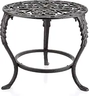 OwnMy Heavy Duty Cast Iron Plant Stand - Vintage Flower Pot Holder, Rustic Decorative Round Potted Rack, Indoor Outdoor Metal Garden Stand for Home