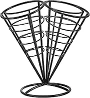 KONTONTY 4holes French Fry Stand Cone Basket Snack Display Rack for Appetizers Fried Chicken and Fries for Parties Gatherings Weddings and Buffets Design