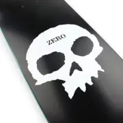 Zero Skateboard Deck Single Skull Black White 8.375"