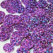 Sequins 15mm Top Hole Orchid Light Purple Hologram Glitter Sparkle Paillettes