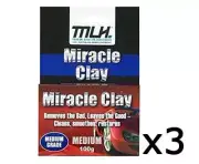 MLH Miracle Clay Cleaning Block Medium Grade 100g 3 Pack Detailing Restore Clean