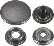 uxcell 60 Sets Press-Stud Cap Buttons 20mm Metal Snap Fastener Alloy Sew-on Snap Buttons for Bags Leather Marine Boat Canvas, Gun