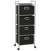 NNEVL Shelving Unit with 4 Storage Boxes Steel and Non-woven Fabric
