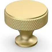Coinkoly 10 Pack 1-1/5"(30mm) Matte Gold Knurled Cabinet Knobs for Dresser Kitchen Knobs for Cabinets Gold Cabinet Pulls Cupboard Hardware 4494