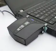 Laptop Fan Cooler for Gaming Laptop, Vacuum Heatsink Adjustable Speed Auto-Temp Detection 13 Wind Speed With Temperature Display Blue