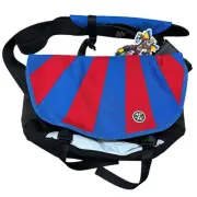 NWT CRUMPLER The Barney Rustle Blanket Messenger Bag Black/Gun Metal/Blue/Red