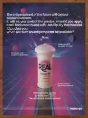1985 Mennen Real Anti-perspirant Vintage Print Ad/Poster 80s Retro Art Décor