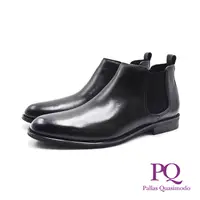 在飛比找PChome24h購物優惠-PQ(男)真皮切爾西短靴 男鞋-黑色