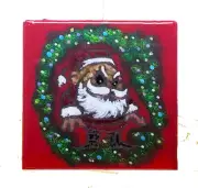 Bad Santa Hand Painted Ceramic Tile #1