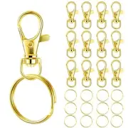 Keychain Key Chain Rings Clips Bulk(60pcs, Small), Swivel Small(60) Gold