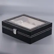 ette Black Watch Box 6/10 Slots Watch Jewelry Set Storage Gift Boxes Display Watch Organizer Case (Black 10Slots) FANDIAO