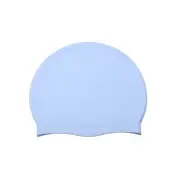 Light Blue Swimming Waterproof Silicone Cap Pool Hat For Adult Men