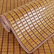 GUAWJRZDP Summer Sleeping Mat, Summer Cooling Bamboo Mat, Home Textile Bamboo Mat, Foldable Cooling Mat, Cooling Bed Sheet Air Conditioning Mat for Living Bedroom Floor(Reddish Brown,150x200cm)