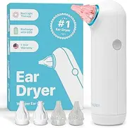 Whisper Ear Dryer | USA | Rechargable Ear Water Drying Aid with Red Light Therapy Delivers Gentle Warm Air to The Ear to Combat Annoying Swimmers Ear Infections as an Ear Fluid Remover