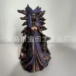 ✨樹脂擺件✨新款優惠黑色魔法希臘女神與獵犬鵰像裝飾女神裝飾女巫禮物萬聖節裝飾🌟批髮特價🌟