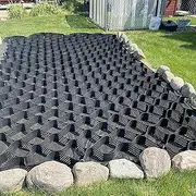 Ground Support Grid Driveway Pathway, 2 Inch Gravel Stabilizer Grid/Landscaping Embankment Wet Clay Area Soil Mesh(2x5 m/6.5x16.5 ft)
