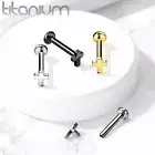Implant Grade titanium Internally Threaded Cross Top Labret Studs Ear Cartilage