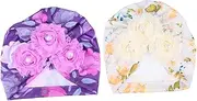 [LIFKOME] 2 Pcs Turban Hats Stylish Headwraps for Newborns Comfortable and Elastic for Parties Photoshoots Daily Wear Adorable Design for Every Occasion