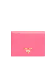 Prada Small Saffiano Leather Wallet in Peony Pink